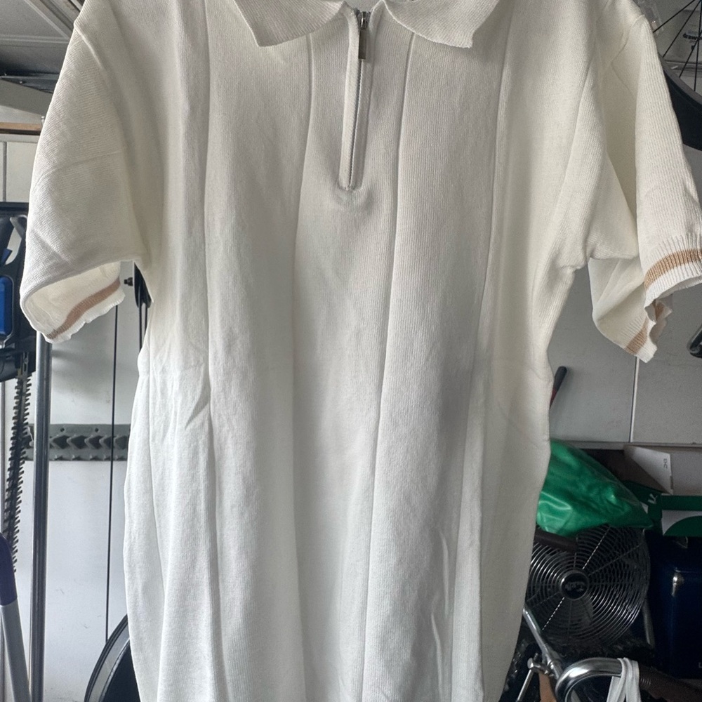 Classic White & Navy polo and shirt large men’s all for $30
